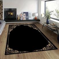 Black Gold Border Area Rug , Geometric Carpet for Living Room Bedroom Office , Non-Slip Floor Mat Modern Entryway Home Decor 40x60cm gray