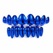 2pcs/set Glossy Finish Teeth Grillz Caps Eco-friendly Copper Teeth Jewelry  Halloween Thin Red brown