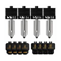 4 vnt. Hotend rinkinio keitimas Bambu Lab X2D P2S 3D spausdintuvui 0,2 0,4 0,6 0,8 mm grūdinto plieno antgalis Hotend su gray