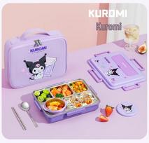 TAFUCO Sanrio Kuromi 316L Stainless Steel Kids Bento Box gray