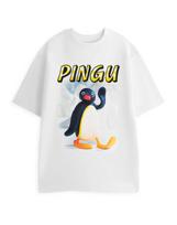 Pingu White Wave Short Sleeved T-Shirt Unisex 2XL