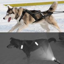 Šunų kinkinių rogės diržas Atspindintis naminio gyvūno svorio traukimo rogės diržas liemenė vidutinio dydžio ir dideliems šunims Husky Canicross Skijoring Motoroleriai M juoda