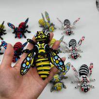 10cm 3D Printer Insect Bee Figure Model Movable Joints Simulation Mechanical Big Yellow Bee Toy Desktop Decorations 10cm black