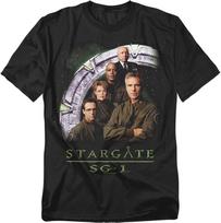 Stargate Vyriški Marškinėliai su Kastingo Krūva Juodi L gray