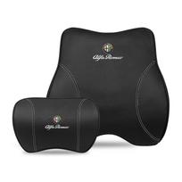 For Alfa Romeo Car Neck Pillow Seat Headrest Support Waist Pillow Accessories For Alfa Romeo Giulietta GT 159 147 156 Mito Brera SZ6 Headrest black