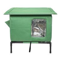 Elevated Dog House Waterproofing Dog Tent Cat House Puppy Shelter with Window for Outdoor Pets žalia