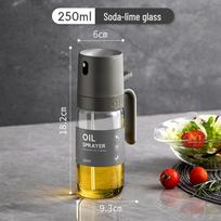 Nerūdijančio plieno nuotėkio alyvos purškimo indas oro gruzdintuvėms 250ml Sodium-Calcium Glass gray