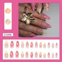 Starfish gorgeous pearl flower shell pattern sweet girl manicure wearing nail 24 pieces brown