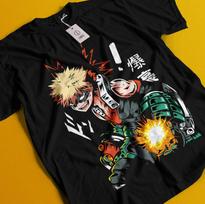 Bakugo Katsuki T-Shirt My Hero Academia Deku Tee Anime Midoriya Dabi Shoto Shirt XL gray