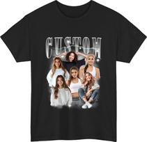 Personalised Bootleg T-Shirt – Retro Custom Rap with Name & Photos Gift Tee Top L gray