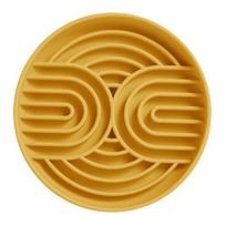 Slow Feeder Dog Bowl Silicone Dog Food Dish Puzzle Toy Slow Feeding Bowl to Prevent Gulping Choking And Bloating for Dogs And Cats geltona