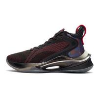 Li Ning YOUNG Avant Garde Spirit 1 Cushioning Abrasion Resistant Mid top Basketball Shoes Black Red Unisex YKBR046-1 39
