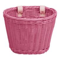 Bike Basket For Front Handlebar Kid Adult Handlebar Wicker Basket Bike Decoration With Leather Straps Accessories Basket One Size rožinė