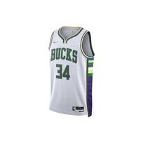 Nike Nba Milwaukee Bucks City Edition Giannis Antetokounmpo 34 Dri FIT Swingman Jersey DB4035-100 L balta
