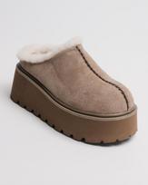 Platforminiai Ugg tipo batai Suny Liana 53800 36 audinės spalvos zomšas vilna 36 migdolas