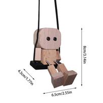 Car Mirror Swinging Ornament Funny Wooden Leg Shaking Men Figurine Car Interior Rearview Mirror Decoration for Vehicles Trucks gray