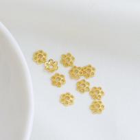 14K Gold Filled Flower Petal Separator Cap for DIY Beading Accessories white