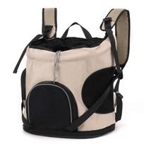 Nice Pet Puppy Kitten Travel Chest Sling Bag Front Cat Small Dog Carrier Breathable Canvas Portable Backpack Cross Shoulder Strap F 38X22X40cm smėlis