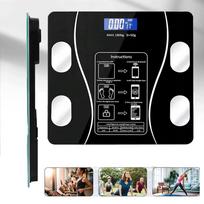 Vonios svarstyklės LCD stiklinės, iki 180 kg, baterijos, BMI функija