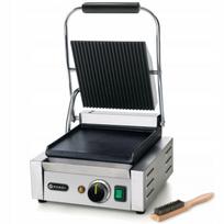 Kontaktinis grilis Hendi 1800W, viršus rifliuotas, apačia lygi, nerūdijantis plienas, 230V