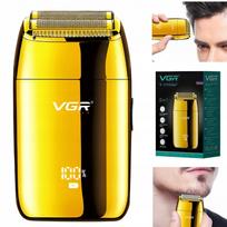 Vyriška skutimosi mašinėlė VGR V-399 Gold Edition, folinė, 2in1, LCD, 2 galvutės