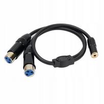 3,5 mm jungtis į dvi XLR jungtis laidas 0,5 m