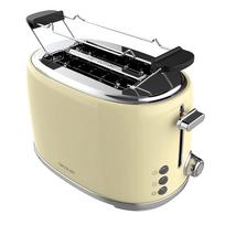 Skrudintuvas Cecotec Toast&Taste 1000 Retro 980W, 2 angos, smėlio spalvos