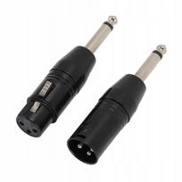 XLR adapteris, 6,35 mm (1/4 colio), juodas, 1 pora