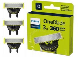 Keičiamosios skutimosi peiliukai PHILIPS ONE BLADE 360 QP430 x3