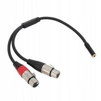 3,5 mm moteriškas į dvigubą XLR Y kabelis