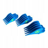 Plaukų kirpimo antgalių rinkinys, 3 vnt., 32 mm, 38 mm, 51 mm, mėlyni