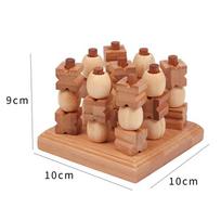 Compact Size Tic-Tac-Toe Top-Grade 3D First-Class Chess Retro-Design Play Sets Superior-Grade Logical First-Class Thinking Top-Grade Leisure brown