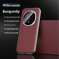 For Huawei Honor Magic 8 Pro Case Luxury PU Leather Skin Lens Protective Back Cover Case For Honor Magic 8 8Pro Phone Shell Honor Magic8 Pro raudona