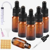 Aromaterapijos stikliniai buteliukai aliejui 10 ml su lašintuvu, 6 vnt.