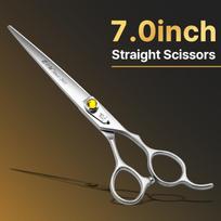 Fenice Professional Diamond Screw 7.0 inch Dog Grooming Scissors Shears Set Japanese 440C Stainless Steel for Dogs Accessories white
