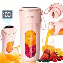 Nešiojamas kokteilinis blenderis 340ML, reguliuojamas greitis, ABSl, rožinis
