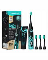 Elektrinis dantų šepetėlis HAPPYBRUSH ECO VIBE 3 Black Mint su įkraunama baterija