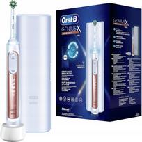 Elektrinis dantų šepetėlis Oral-B Genius X su rožinio aukso kelioniniu dėklu