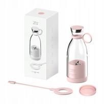 Mini nešiojamas rožinis sulčiaspaudės blenderis su rankena