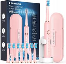 Elektrinis dantų šepetėlis Phylian Pink HH06008 su 8 galvutėmis