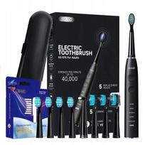 Elektrinis dantų šepetėlis SEAGO SG-575 su dėklu ir 9 antgaliais, juodas