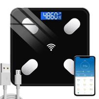 Bluetooth kūno sudėties ir medžiagų apykaitos analizės svarstyklės, juodos