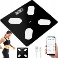 Voninė kūno riebalų matavimo svarstyklės, įkraunamos, Bluetooth, 180 kg