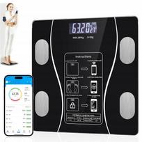 Elektroninės vonios svarstyklės su Bluetooth, 180 kg, kūno riebalų matavimas, BMI