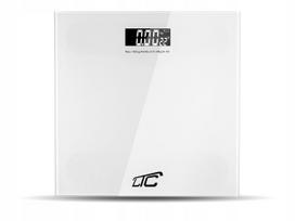 Elektroninės stiklinės vonios svarstyklės 180 kg su LCD termometru, baltos