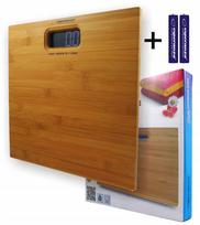 Elektroninės bambukinės vonios svarstyklės, iki 180 kg, LCD ekranas, temperatūros matavimas