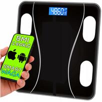 Vonios svarstyklės, išmaniosios, 180 kg, BMI, Bluetooth, kūno riebalų analizė