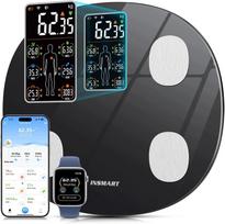 Vonios svarstyklės išmanios Bluetooth juodos kūno analizė BMI programėlė 180kg