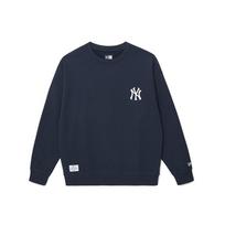New Era FW25 MLB Series New York Yankees Letter Logo Crew Neck Loose Fit Long Sleeve Sweatshirt Unisex sweatshirt 14726735 M black