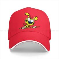 Washed Unisexs Baseball Cap Animals In Comics Trucker Snapback Caps Dad Hat Marsupilami Cartoon Golf Hats One Size red